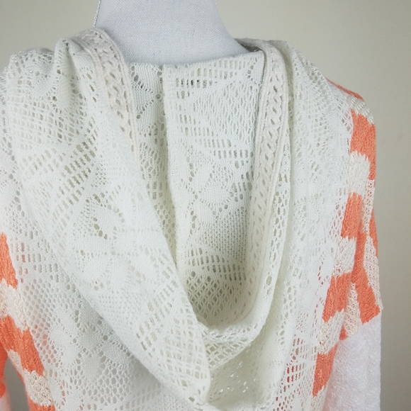 Miss Me Knitted Top Sweater White Orange Fringe - Picture 4 of 8